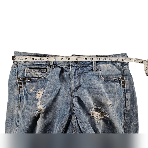 Decree Blue Distressed Jean Shorts with Cut-off Style Size 11 - Picture 4 of 5
